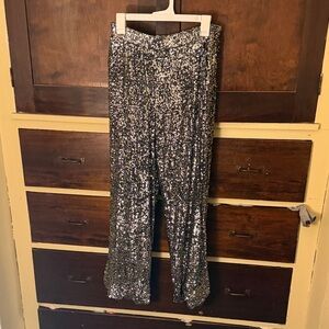 Cable & Gauge Silver Sequin Pants
